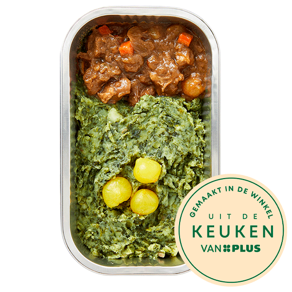 Uit de keuken van PLUS Boerenkoolstamppot stoofvlees - PLUS