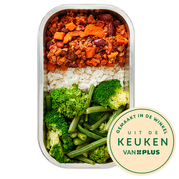 Uit de keuken van PLUS Chili con carne met witte rijst - PLUS