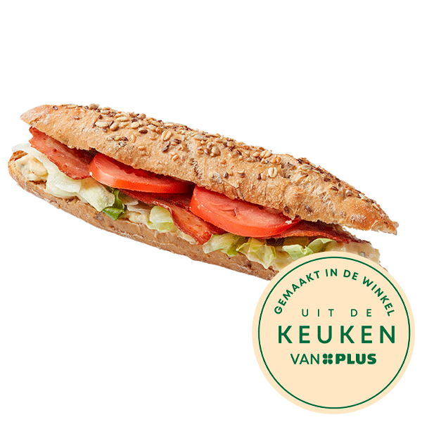 Uit de keuken van PLUS Meergranen Baguette Kaas Bacon - PLUS