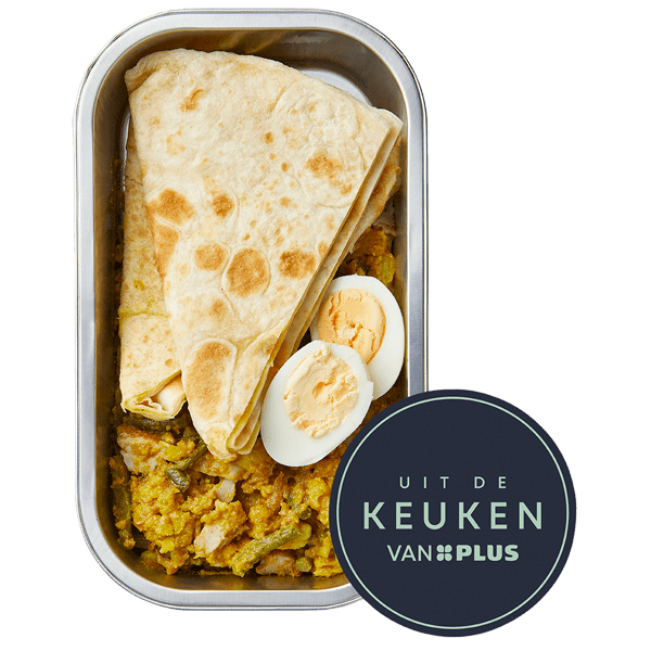 Uit de keuken van PLUS Roti met kip - PLUS