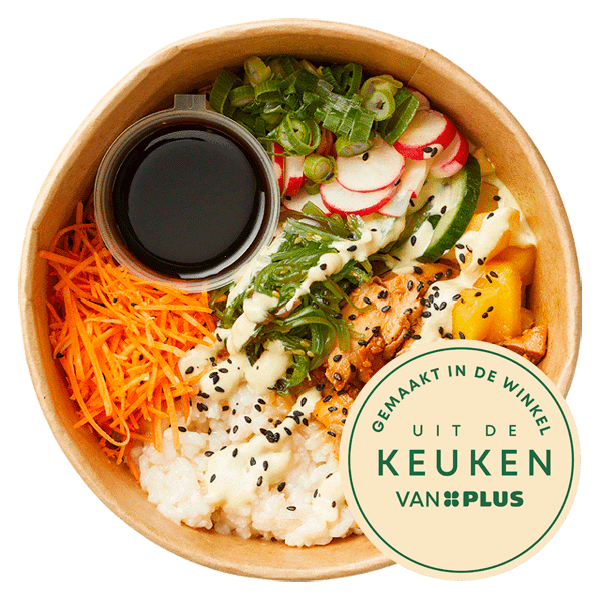 Uit de keuken van Poke bowl krokante kip - PLUS