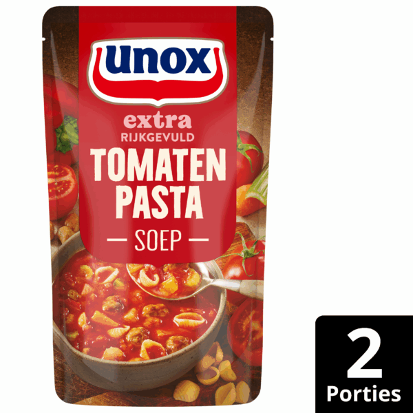 Unox Soep in zak rijkgevuld tomaten pasta - PLUS