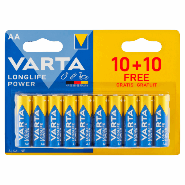 Varta Longlife AA batterijen 10+10 - PLUS