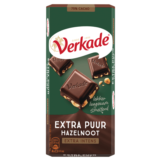 Verkade Chocoladereep extra puur hazelnoot - Dirk