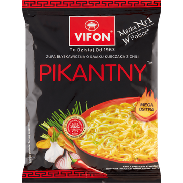 Vifon Pikantny Chili Chicken Flavour Instant Noodle Soup (Very Hot) - JUMBO