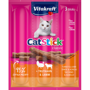 Vitakraft Cat Stick Classic Kalkoen en Lam - JUMBO