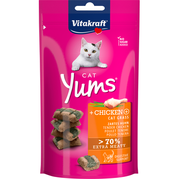 Vitakraft Cat Yums Kip en Kattengras - JUMBO