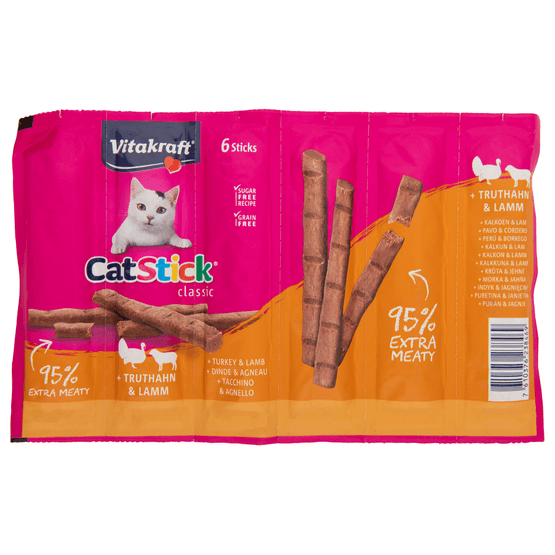 Vitakraft Kattensnacks sticks mini kalkoen-lam - Dirk