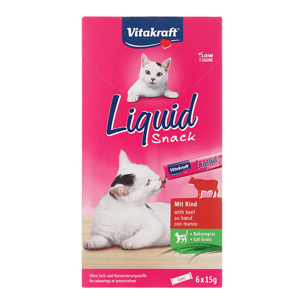 Vitakraft Liquid snack rund & kattengras - PLUS