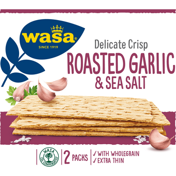 Wasa Delicate Crisp Roasted Garlic & Sea Salt - JUMBO