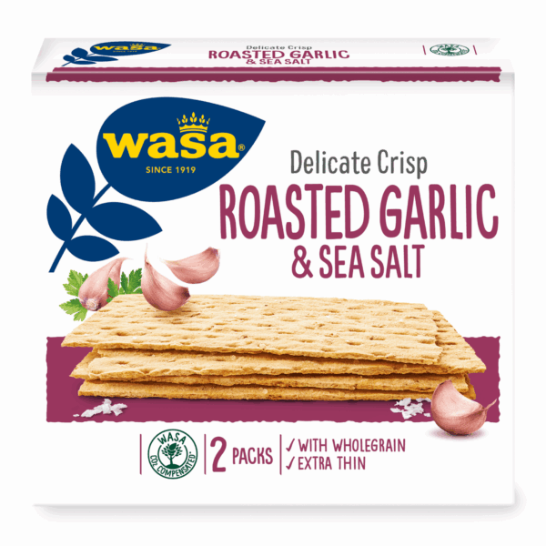 Wasa Delicate Crisp Roasted Garlic Sea Salt - PLUS