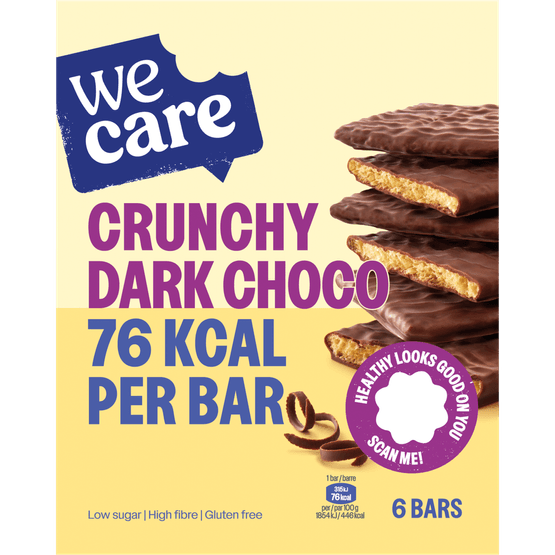 Wecare Lower kcal reep crunchy dark choco - Dirk