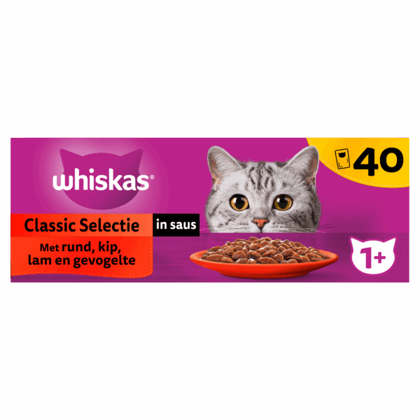 Whiskas 1+ Classic Selectie in saus - PLUS