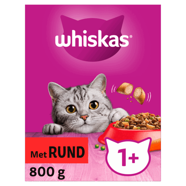 Whiskas Droog Adult Rund - PLUS