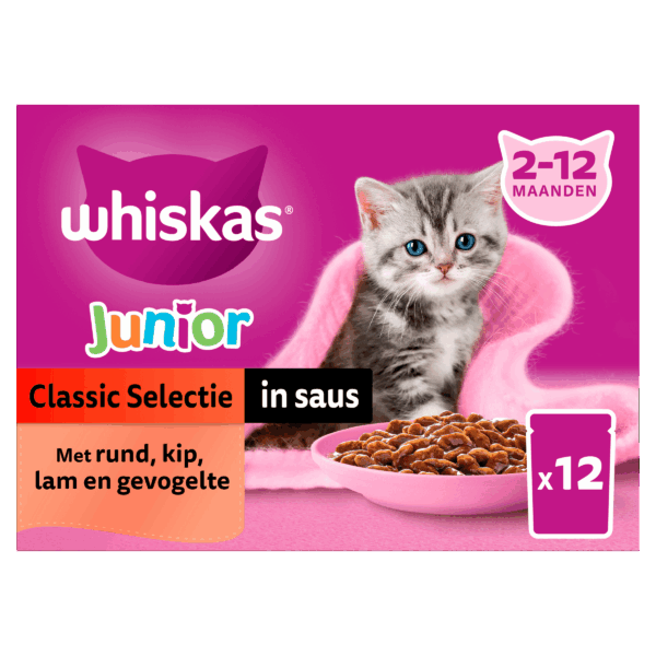 Whiskas Junior Classic - Kattenvoer - in saus - PLUS