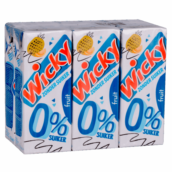 Wicky Fruit 0% suiker 6-pack - PLUS