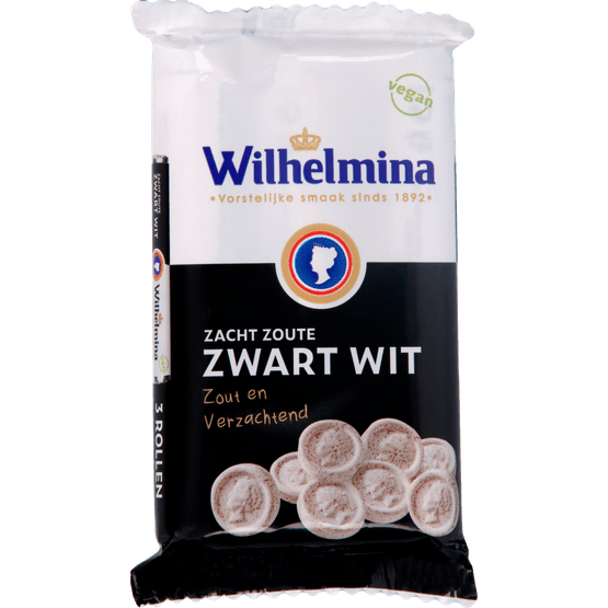 Wilhelmina Zacht zoute zwart wit rol 3 stuks - Dirk