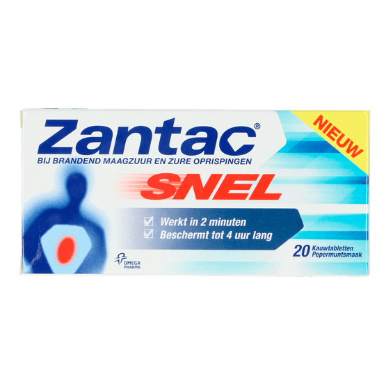 Zantac Kauwtabletten snel brandend maagzuur oprispingen - Dirk