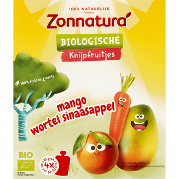 Zonnatura Biologische Knijpfruitjes Mango Wortel Sinaasappel - JUMBO