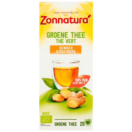 Zonnatura Biologische kruidenthee groene thee gember - Dirk