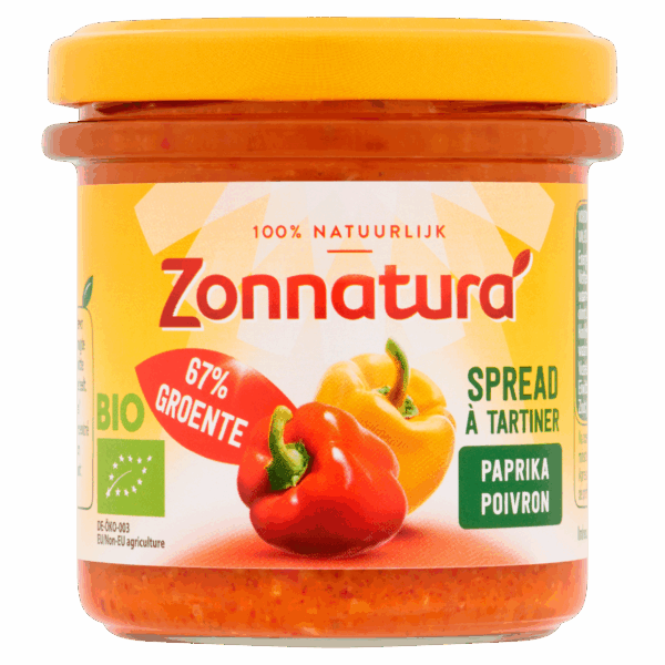 Zonnatura Groentespread Paprika Bio - PLUS