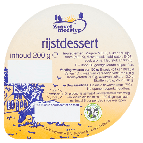 Zuivelmeester Rijstdessert - Dirk